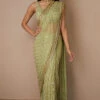 Mint Jaal Saree Set -Lillys Clothing Shop ansc23001 1