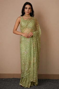 Mint Cluster Saree Set