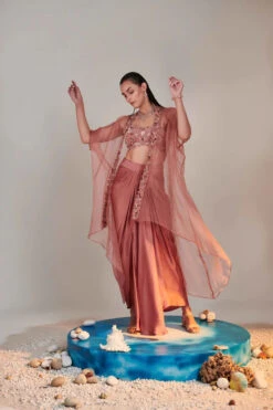 Salmon Pink Pure Organza Cape 9 Salmon Pink Pure Organza Cape -Lillys Clothing Shop ashnashoot23037 550x 29916f58 50fc 4287 9263 df4652c64526
