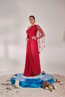 Draped Scarlet Gown -Lillys Clothing Shop ashnashoot23210