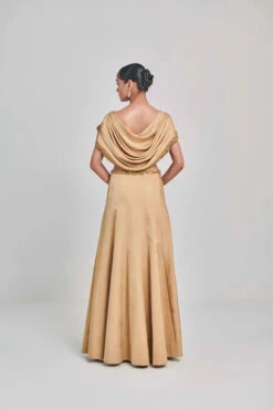 Golden Cowl Sleeves And Cutwork Blouse Kalidar Skirt Set -Lillys Clothing Shop ashnashoot23933 550x 2b945187 0fb2 47cb 962a be9374f89ba6