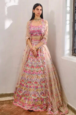 Ivory Floral Multicolor Lehenga