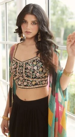 Black Skirt Set With Cape -Lillys Clothing Shop black skirt set with cape basanti kapde aur koffee 2 1100x 3d1eddcd d756 4ab6 8062 f491d2fa8245