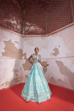 Firozi Chanderi Banarasi Lehenga -Lillys Clothing Shop custom resized 2ea2ce28 c7c0 492