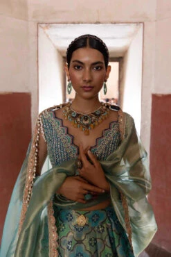 Green Woven Banarsi Jharoka Lehenga -Lillys Clothing Shop custom resized 7e5f130f 26d4 4a2