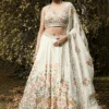 Ivory Floral Embroidered Lehenga Set -Lillys Clothing Shop dGGH