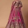 Maroon Silk Velvet 16 Kali Lehenga And Zardosi Blouse Set -Lillys Clothing Shop deargrg