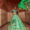Green Banarsi Woven Lehenga -Lillys Clothing Shop e7copy