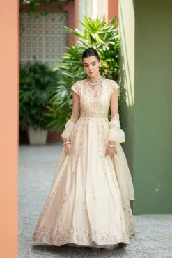 Off White Mirror Anarkali Set -Lillys Clothing Shop ek3007A