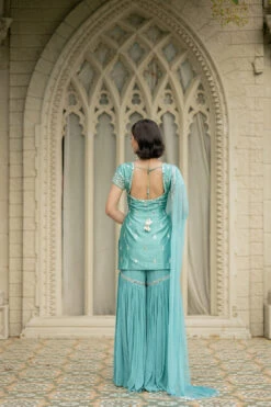 Blue Sharara Set -Lillys Clothing Shop ek3009A