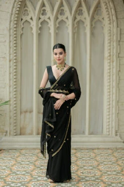 Black Saree -Lillys Clothing Shop ek3017B