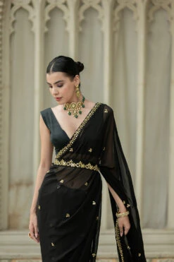 Black Saree -Lillys Clothing Shop ek3017D