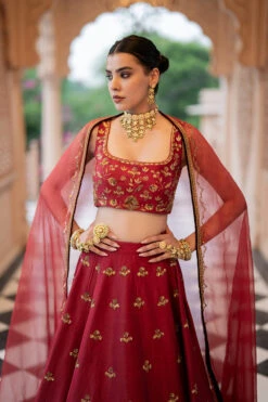 Maroon Lehenga Set -Lillys Clothing Shop ek3023