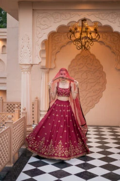 Maroon Lehenga Set -Lillys Clothing Shop ek3023B