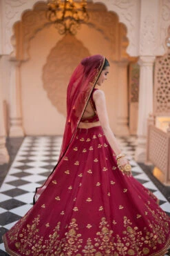 Maroon Lehenga Set -Lillys Clothing Shop ek3023C