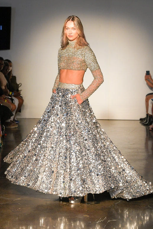 Hand Embroidered Crystal Sequin Lehnga 6 Hand Embroidered Crystal Sequin Lehnga - Image 6