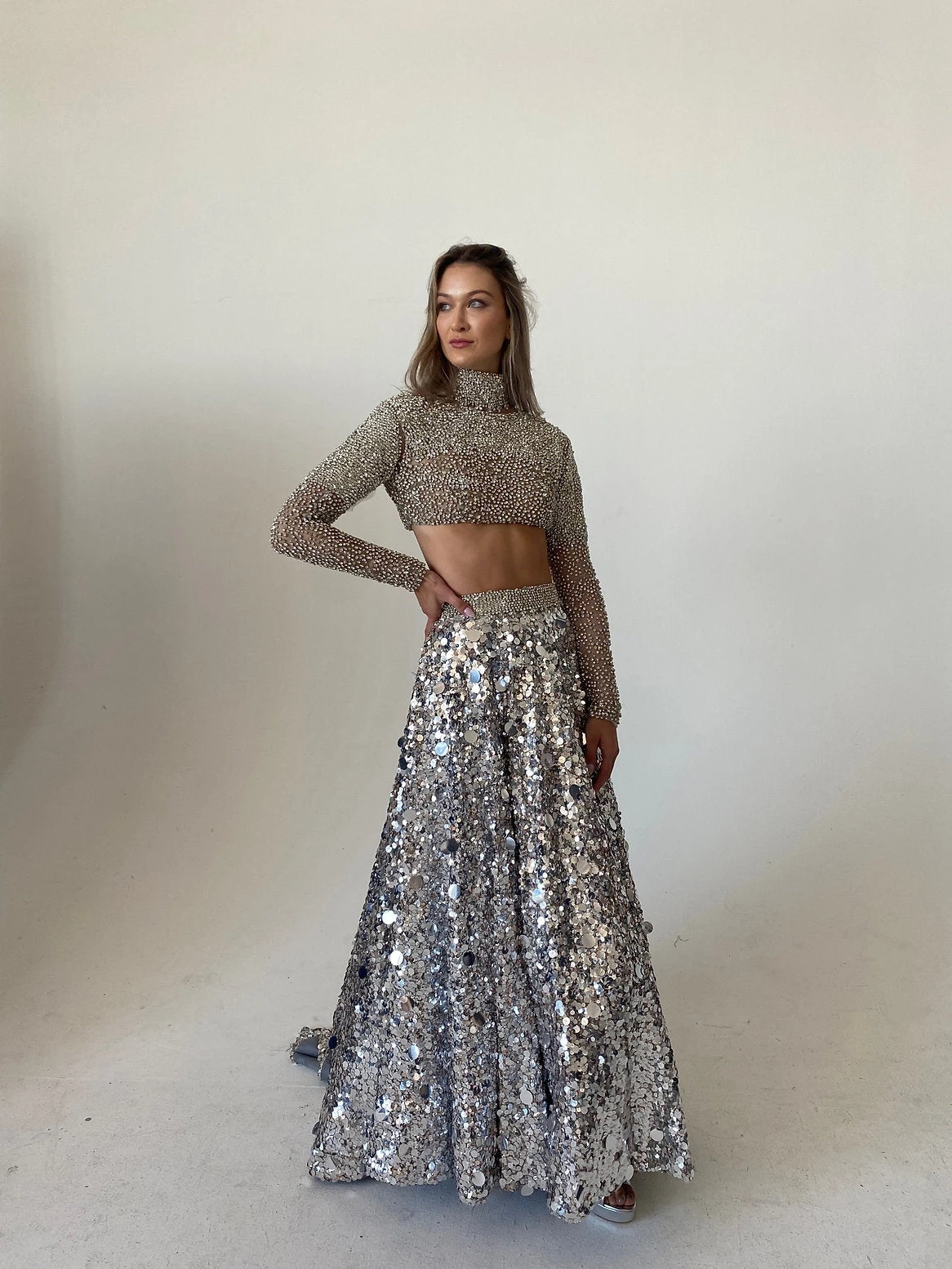 Hand Embroidered Crystal Sequin Lehnga 5 Hand Embroidered Crystal Sequin Lehnga - Image 5