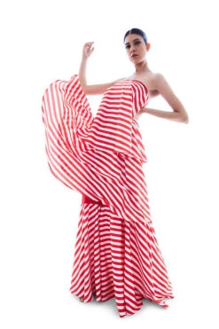 Candy Striped Tiered Maxi Dress