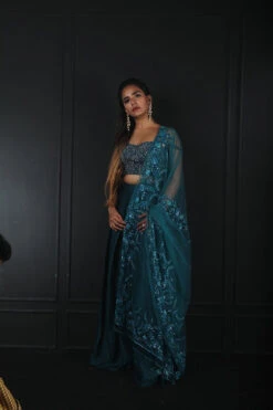 Teal Hand Embroidered Dupatta With Zardozdi Blouse And Silk Trousers -Lillys Clothing Shop f43d79 d810d1637ba94088818c8be13a1777c9 mv2