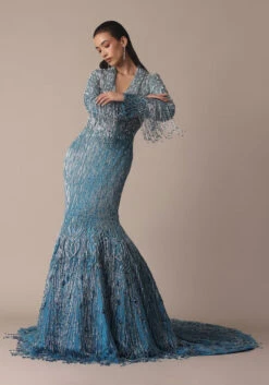Blue Fish Cut Ombre Trail Embroidered Gown -Lillys Clothing Shop ggg d5b4209b 8383 42f3 b903 5b1b11f6a189