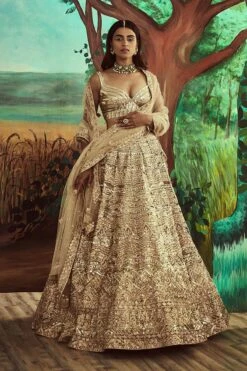Metallic Gold Sequin Lehenga Set -Lillys Clothing Shop gold1