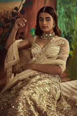 Metallic Gold Sequin Lehenga Set -Lillys Clothing Shop gold4