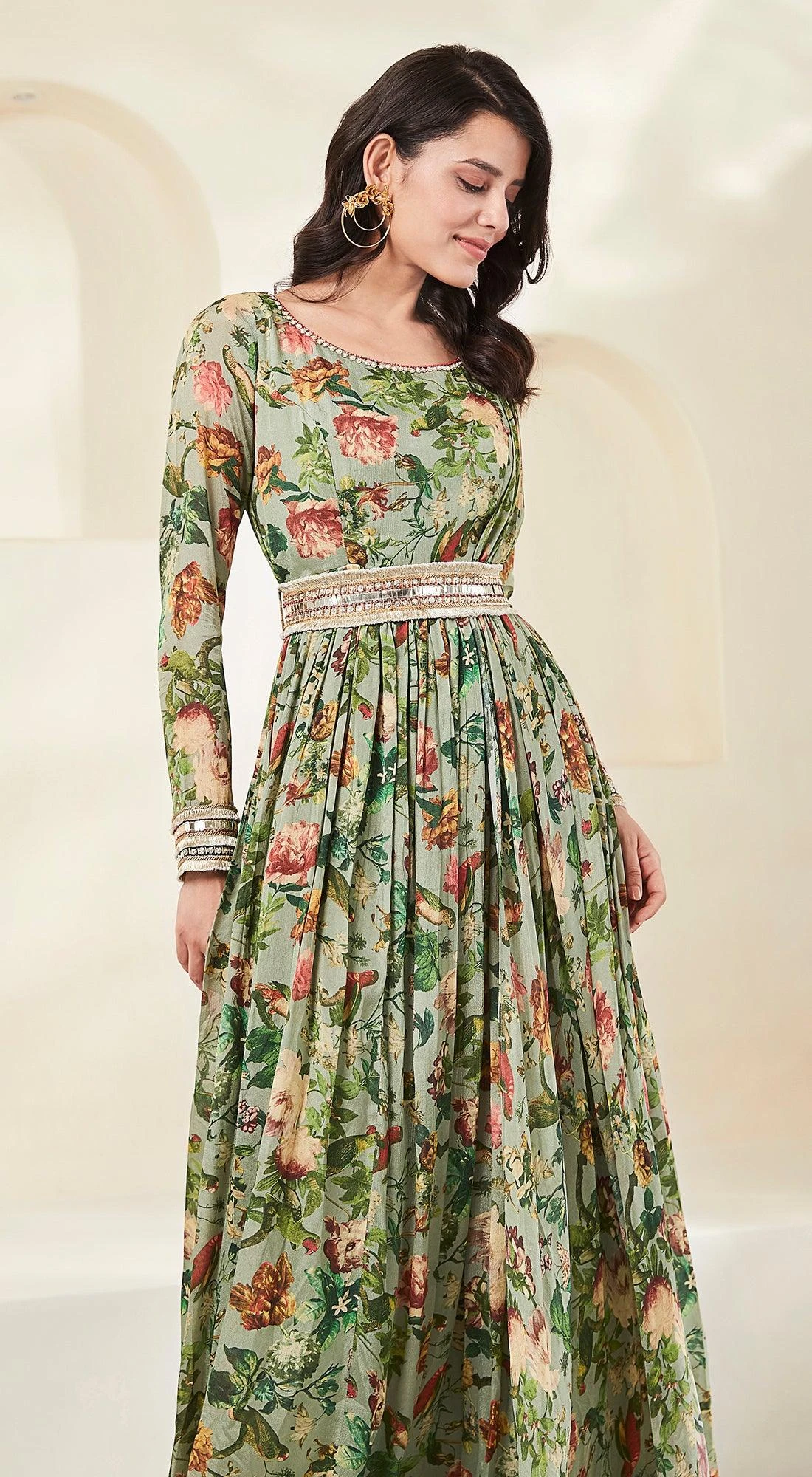 Green Printed Anarkali 2 Green Printed Anarkali - Image 2