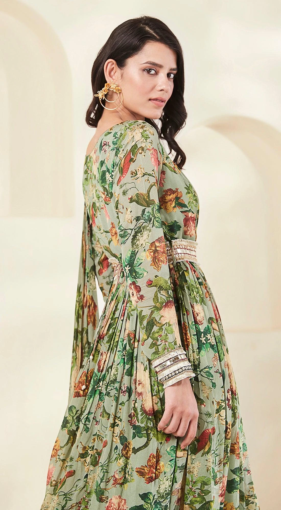 Green Printed Anarkali 4 Green Printed Anarkali - Image 4