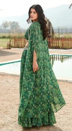 Green Printed Skirt Set -Lillys Clothing Shop green printed skirt set basanti kapde aur koffee 3 1100x be58910b e1bb 4ea0 911f c22d3b939112