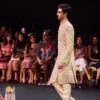 Beige High Collar Silk Sherwani And Kurta Set -Lillys Clothing Shop hwhjh