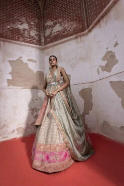 Pista Bandhani Banarasi Woven Lehenga -Lillys Clothing Shop image 3f42f45c 6b40 4752 978d 58b0a853265b