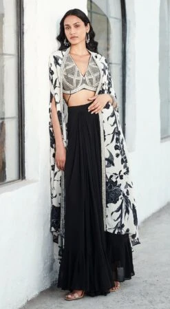 Ivory & Black Skirt Set -Lillys Clothing Shop ivory and black skirt set basanti kapde aur koffee 3 32406371860705 1100x 721e76ad 5860 4103 a5f2 04c10b5df237