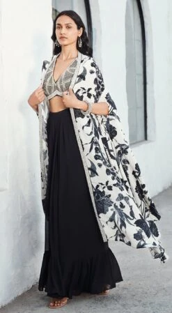 Ivory & Black Skirt Set -Lillys Clothing Shop ivory and black skirt set basanti kapde aur koffee 6 1100x d9428124 eacb 4908 b88c eb049f0f8a4c