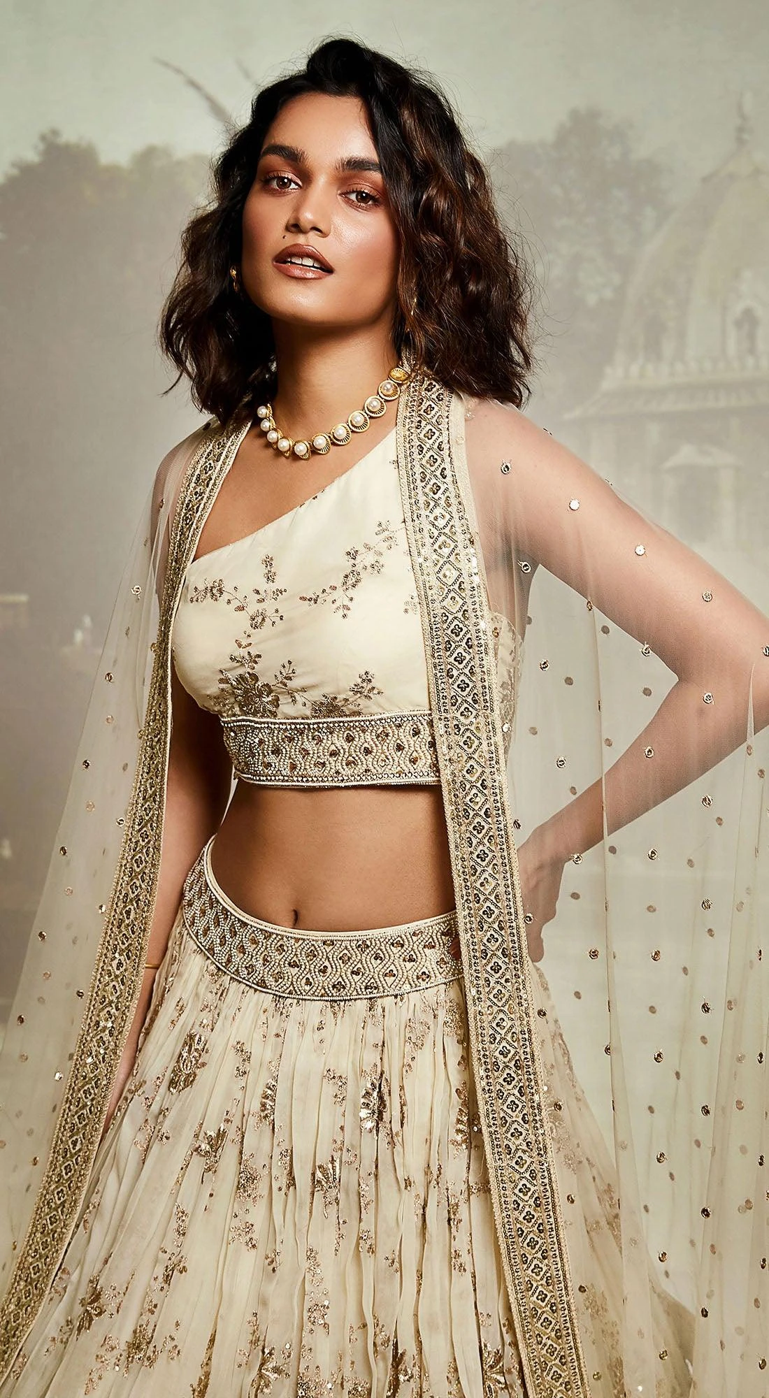 Ivory Embroidered Lehenga Set 2 Ivory Embroidered Lehenga Set - Image 2