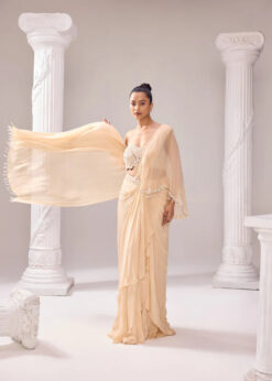 A- Symmetrical Drape Saree 13 A- Symmetrical Drape Saree -Lillys Clothing Shop jade4686