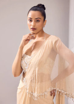 A- Symmetrical Drape Saree 14 A- Symmetrical Drape Saree -Lillys Clothing Shop jade4701