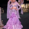 Purple Fish Cut Trail Skirt Lehenga Set With 3D Crystal And Feather Detailing 15 Purple Fish Cut Trail Skirt Lehenga Set With 3D Crystal And Feather Detailing -Lillys Clothing Shop jhjtjtj