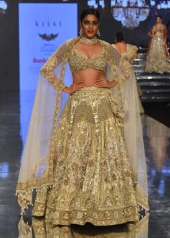 Bridal Riwaayat Off White Lehenga In Organza With 3D Heavy Embroidery