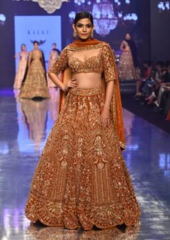 Burnt Orange Titian Bridal Lehenga In Raw Silk -Lillys Clothing Shop kalki burnt orange titian bridal lehenga in raw silk sg127216 3 37451660 d4f0 40ad accf 934dc174fe4c