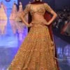 Golden Lehenga Bridal Lehenga In Raw Silk With Heavy Embroidery -Lillys Clothing Shop kalki golden oak lehenga bridal lehenga in raw silk sg127240 3