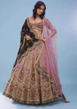 Powder Pink Amari Bridal Lehenga With Heavy Embroidery 13 Powder Pink Amari Bridal Lehenga With Heavy Embroidery -Lillys Clothing Shop kalki raspberry pink amari bridal lehenga with heavy embroi sg128082 4