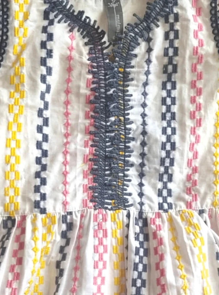 Mulmul Cotton Loretta White Kurta With Loretta White Sharara 2 Mulmul Cotton Loretta White Kurta With Loretta White Sharara - Image 2