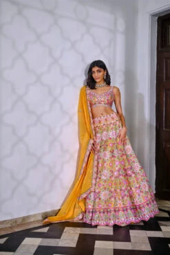 Yellow Islamic Multi Lehenga