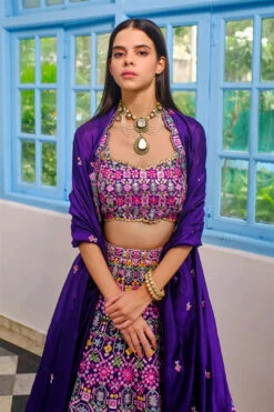 Purple Geometric Lehenga -Lillys Clothing Shop mbb prple geo lhnga 2
