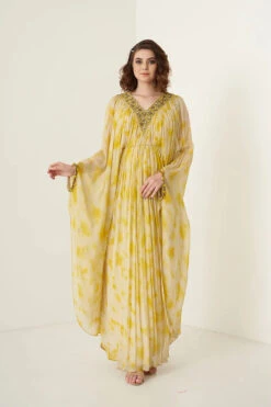 Yellow Tie And Dye Kaftan