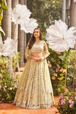 Mint Green - Hand Embriodered Lehenga Set
