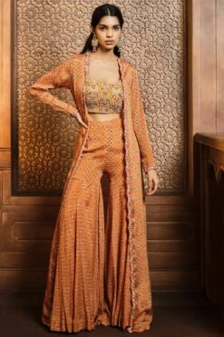 Mustard Jacket Sharara Set