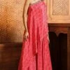 Vermillion Red One Shoulder Top And Sharara -Lillys Clothing Shop mktr off shldr kaftn shr 2pc 1