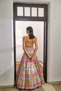Pink Multicolor Applique Lehenga -Lillys Clothing Shop ms pink patch lehenga 3 4d943b70 cc96 4cb5 b020 c550e1bdfb7d
