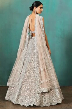 Taupe Checks Mirror Lehenga -Lillys Clothing Shop ms taupe checks lhnga 3pc 2